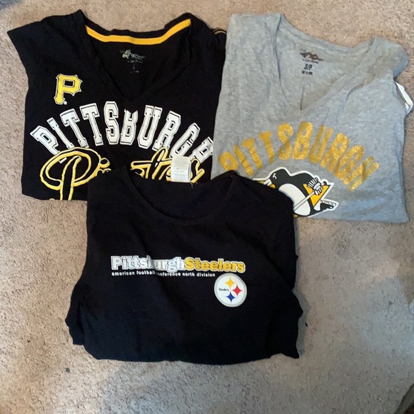 3 Pittsburgh Sports Shirts - Steelers-Pens-Pirates - Picture 1 of 9